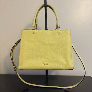 Kate Spade Leila Medium Light Yellow Triple Compartment Satchel